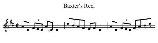 Baxter's Reel - staff notation