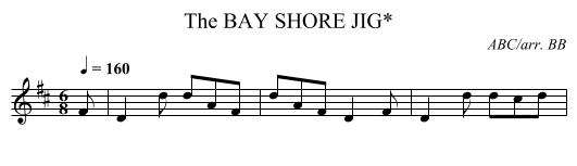 BAY SHORE JIG*, The - staff notation