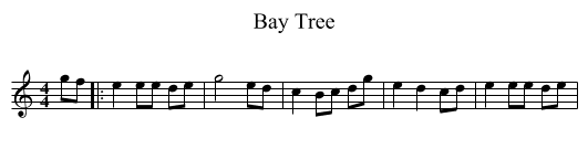 Bay Tree - staff notation