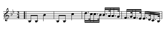 BAYADERS SETT (tune 2) - staff notation