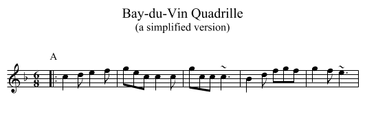 Bay-du-Vin Quadrille - staff notation