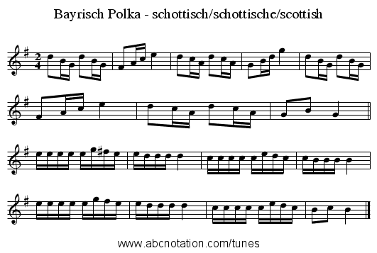 Bayrisch Polka - schottisch/schottische/scottish - staff notation