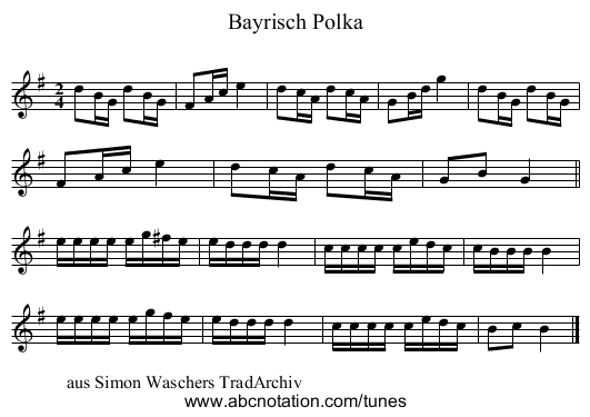 Bayrisch Polka - staff notation
