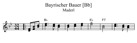 Bayrischer Bauer [Bb] - staff notation