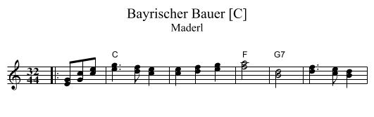 Bayrischer Bauer [C] - staff notation