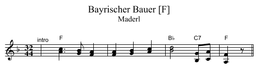 Bayrischer Bauer [F] - staff notation