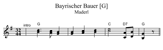 Bayrischer Bauer [G] - staff notation