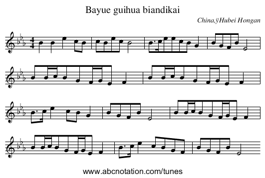 Bayue guihua biandikai - staff notation