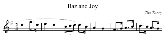 Baz and Joy - staff notation