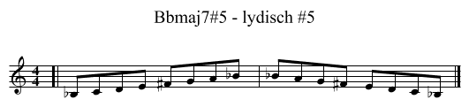 Bbmaj7#5 - lydisch #5 - staff notation