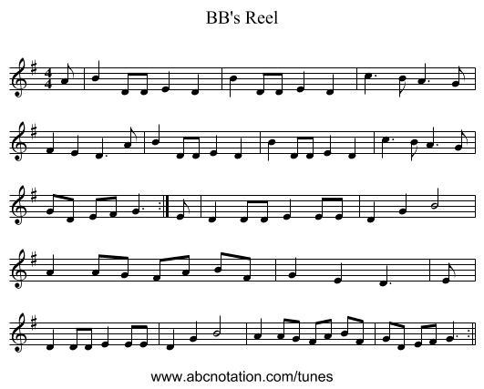 BB's Reel - staff notation