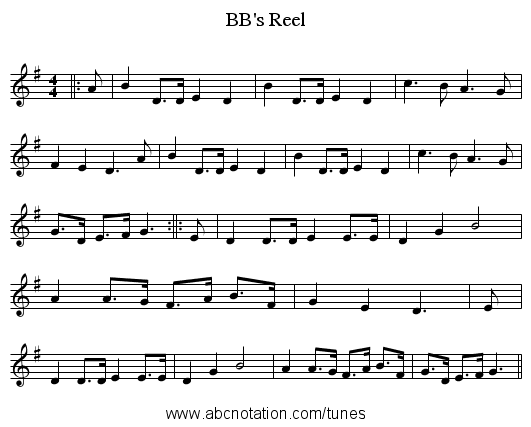 BB's Reel - staff notation