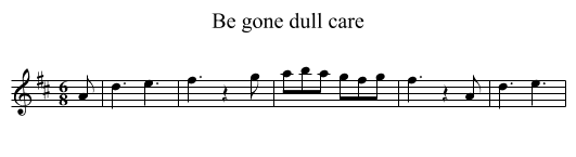 Be gone dull care - staff notation