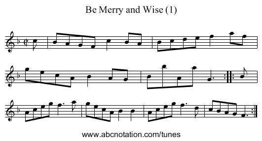 Be Merry and Wise (1) - staff notation