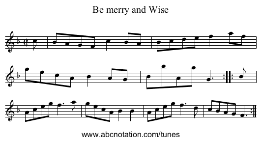 Be merry and Wise - staff notation