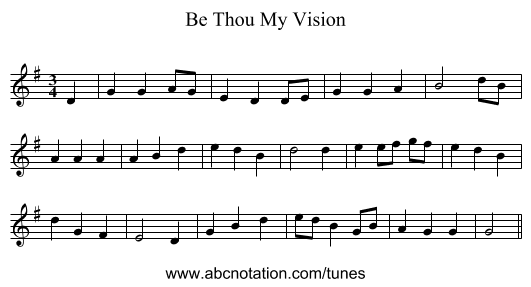 Be Thou My Vision - staff notation
