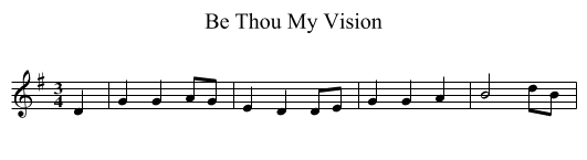 Be Thou My Vision - staff notation