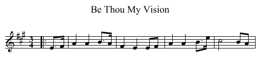 Be Thou My Vision - staff notation