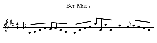 Bea Mae's - staff notation