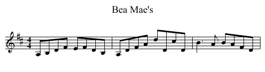 Bea Mae's - staff notation