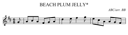 BEACH PLUM JELLY* - staff notation