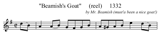 Beamish's Goat     (reel)     1332 - staff notation
