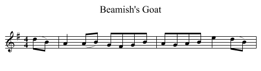 Beamish's Goat - staff notation