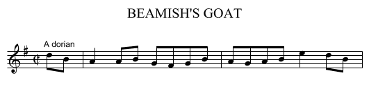 BEAMISH'S GOAT - staff notation