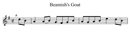 Beamish's Goat - staff notation