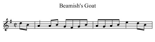 Beamish's Goat - staff notation