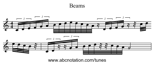 Beams - staff notation