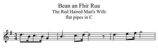 Bean an Fhir Rua - staff notation