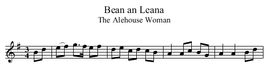 Bean an Leana - staff notation