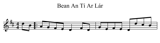 Bean An Tí Ar Lár - staff notation