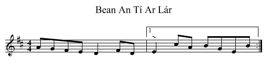 Bean An Tí Ar Lár - staff notation