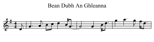 Bean Dubh An Ghleanna - staff notation