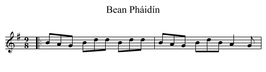 Bean Pháidín - staff notation