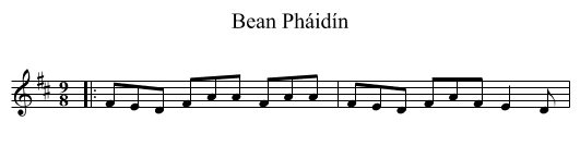 Bean Pháidín - staff notation