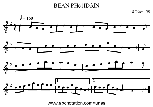 BEAN PHć1IDćdN - staff notation