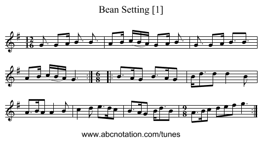 Bean Setting [1] - staff notation