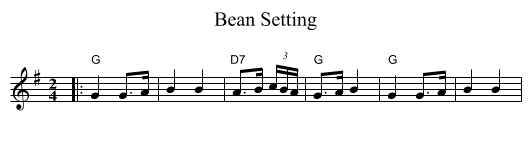Bean Setting - staff notation