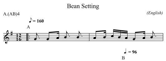 Bean Setting - staff notation