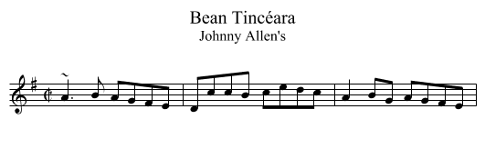 Bean Tinc&eacute;ara - staff notation