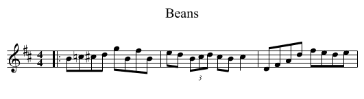 Beans - staff notation