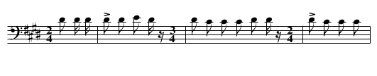 Bear Dance Song (b) - staff notation