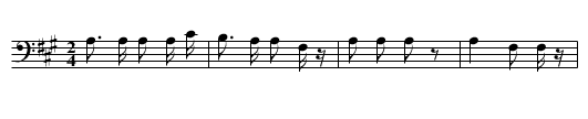 Bear Dance Song (b) - staff notation