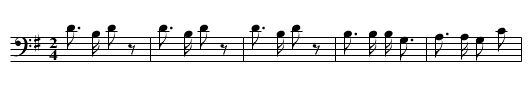 Bear Dance Song (c) - staff notation