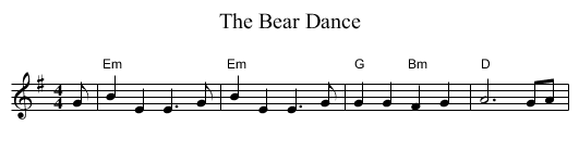 Bear Dance, The - staff notation