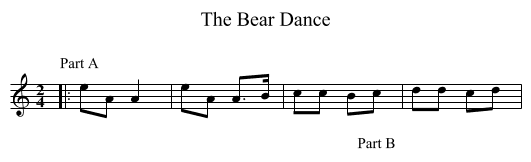 Bear Dance, The  - staff notation