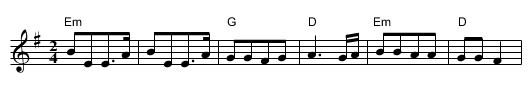 Bear Dance - staff notation